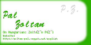 pal zoltan business card